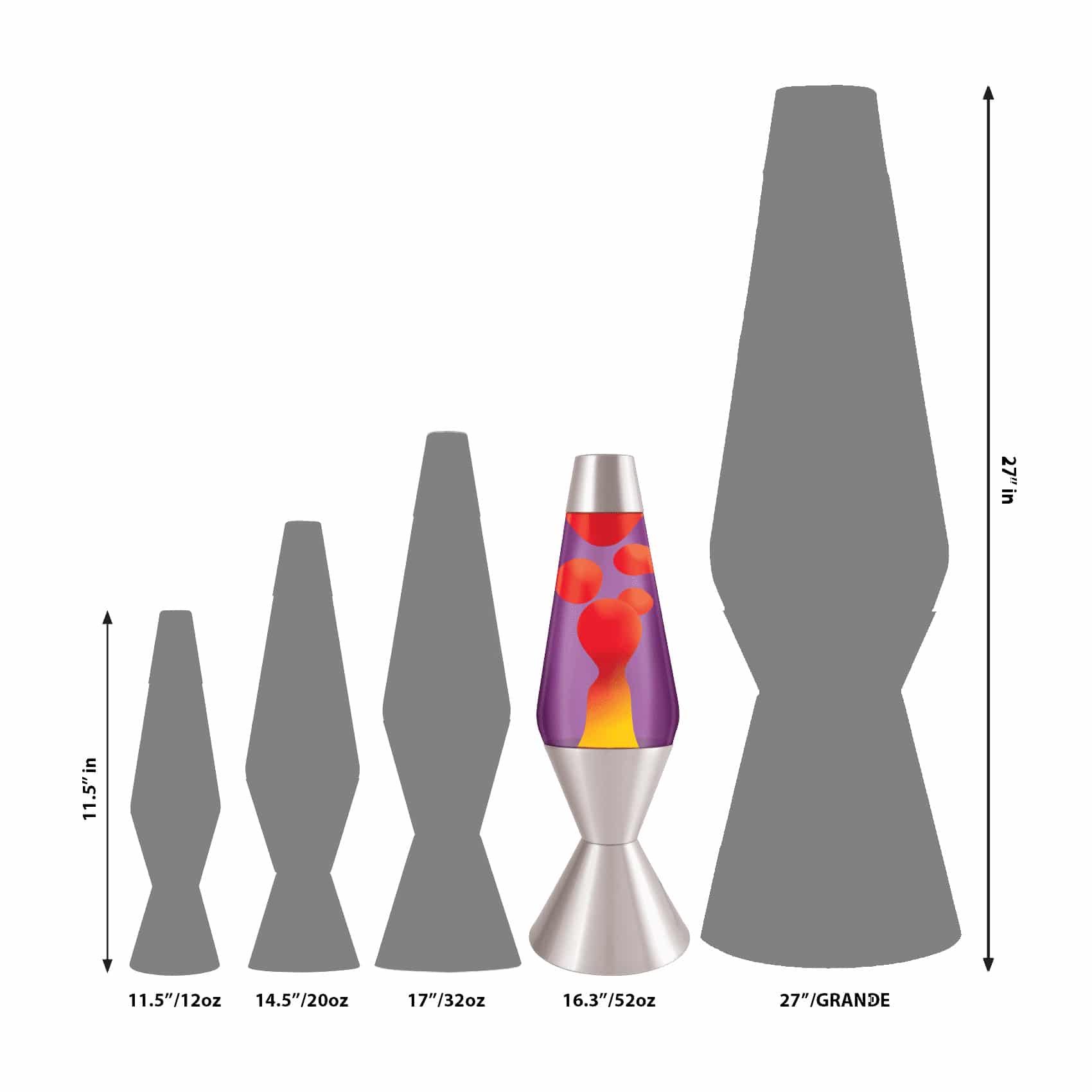 16.3″ LAVA Lamp – Yellow/Purple/Silver - Image 3