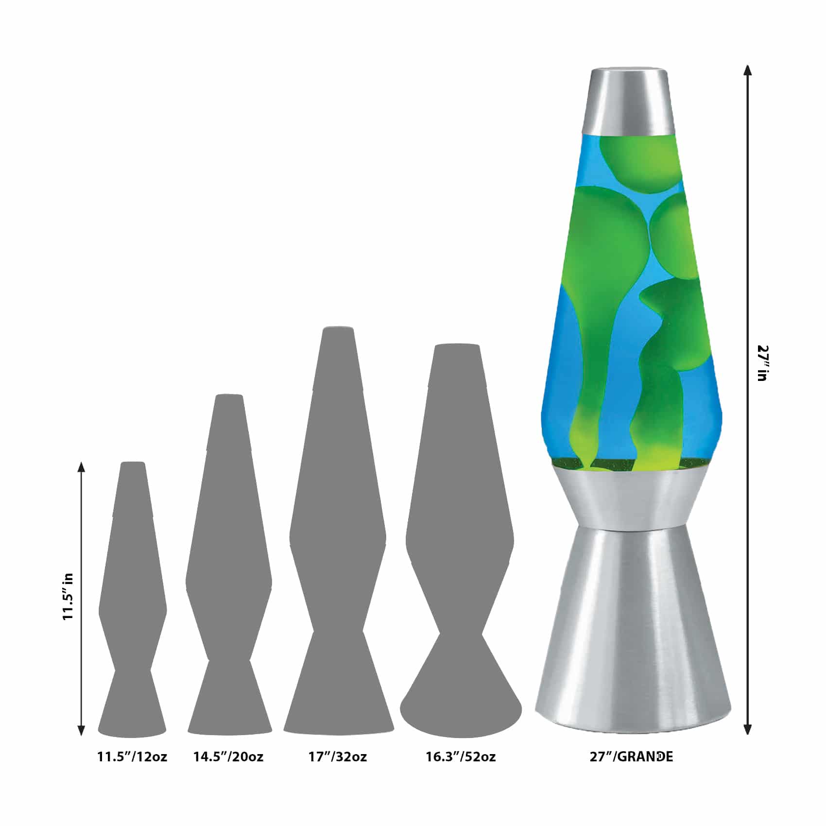 27″ LAVA Lamp Grande – Yellow/Blue/Silver - Image 3